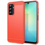 Mobigear Brushed Slim Samsung Galaxy A26 Hülle Flexibles TPU Backcover - Rot