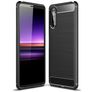 Mobigear Brushed Slim Sony Xperia 10 II Hülle Flexibles TPU Backcover - Schwarz