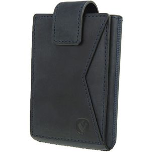 Valenta Card Case Pocket Premium Echtleder Kartenetui - 10 Karten - Blau