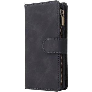 Mobigear Zipper Samsung Galaxy A41 Hülle Klapphülle Geldbörse - Schwarz