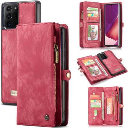Caseme 008 Samsung Galaxy Note 20 Ultra Hülle Abnehmbare 2in1 Klapphülle Geldbörse - Rot