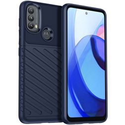 Mobigear Groove Motorola Moto E30 Hülle Flexibles TPU Backcover - Blau
