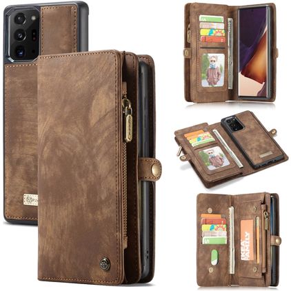 Caseme 008 Samsung Galaxy Note 20 Ultra Hülle Abnehmbare 2in1 Klapphülle Geldbörse - Braun