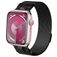 Mobigear Mecha Loop Milanaise Apple Watch Armband Magnetverschluss - 49/46/45/44 mm - Schwarz
