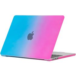 Mobigear Rainbow Matte MacBook Air 15 Zoll (2023-2026) Hardcase Hülle MacBook Case - Blau / Pink - Model A2941 / A3114 / A3241 / A3448
