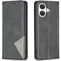 Mobigear Rhombus Slim iPhone 17 Hülle Klapphülle - Schwarz
