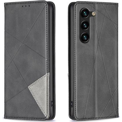 Mobigear Rhombus Slim Samsung Galaxy S24 Plus Hülle Klapphülle - Schwarz