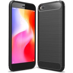 Mobigear Brushed Slim Xiaomi Redmi Go Hülle Flexibles TPU Backcover - Schwarz