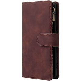Mobigear Zipper Samsung Galaxy A51 Hülle Klapphülle Geldbörse - Braun