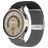 Mobigear Braided Dual Nylon Smartwatch Armband Klappschließe - 20 mm - Schwarz / Grau