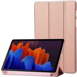Mobigear Tri-Fold Gel Samsung Galaxy Tab S11 Hülle TPU,Kunstleder Klapphülle - Roségold