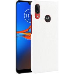 Mobigear Croco Motorola Moto E6 Plus Hülle Backcover - Weiß