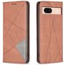 Mobigear Rhombus Slim Google Pixel 8a Hülle Klapphülle - Braun