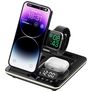 Mobigear AlarmDock QI-Ladestation für Smartphone / AirPods & Apple Watch mit Wecker - Schwarz