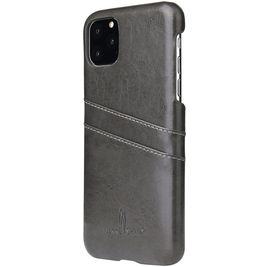Fierre Shann Premium Card iPhone 11 Hülle Backcover mit Kartenhalter - Schwarz