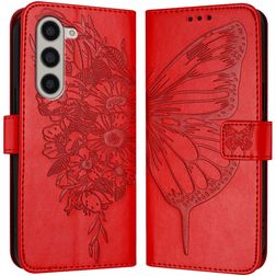 Mobigear Butterfly Samsung Galaxy Z Fold 6 Hülle Klapphülle Geldbörse - Rot
