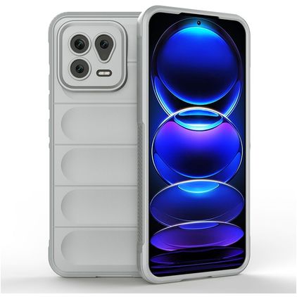 Mobigear Bumpy Xiaomi 13 Hülle Flexibles TPU Backcover - Grau