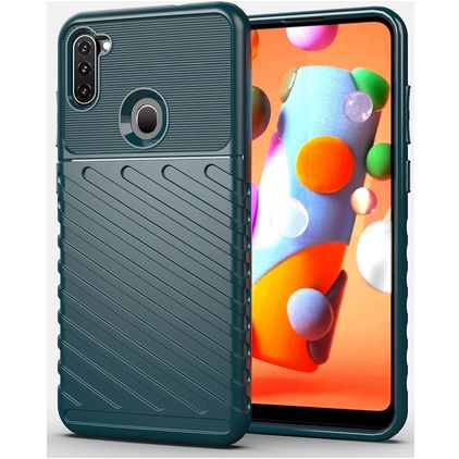Mobigear Groove Samsung Galaxy A11 TPU (flexibel) Backcover - Grün