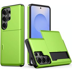 Mobigear Card Samsung Galaxy S26 Ultra Hülle Hardcase Backcover Stoßfest mit Kartenhalter - Grün