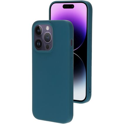 Mobiparts iPhone 14 Pro Silikon Hülle Backcover - Blueberry Blue