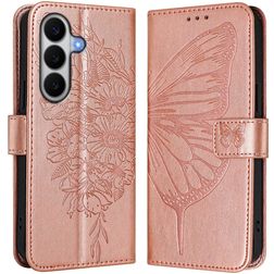 Mobigear Butterfly Samsung Galaxy A27 Hülle Klapphülle Geldbörse - Roségold