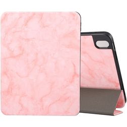 Mobigear Tri-Fold Marble iPad 11 (2025) Hülle Klapphülle + Stifthalter - Pink