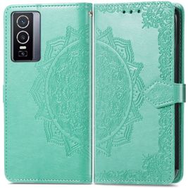 Mobigear Mandala Vivo Y76 Hülle Klapphülle Geldbörse - Grün