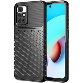 Mobigear Groove Xiaomi Redmi 10 4G Hülle Flexibles TPU Backcover - Schwarz