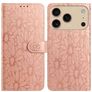 Mobigear Flowers iPhone 17 Pro Max Hülle Klapphülle Geldbörse - Roségold