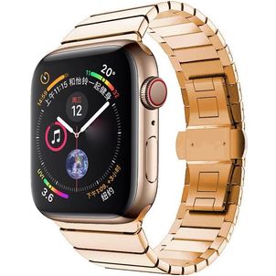 Mobigear Madrid Edelstahl Apple Watch Armband Faltschließe - 49/46/45/44 mm - Roségold