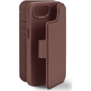 Decoded Detachable Wallet iPhone 16e MagSafe Hülle Echtes Leder Abnehmbare 2in1 Klapphülle Geldbörse - Chocolate Brown