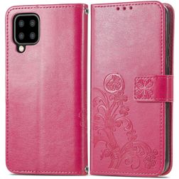 Mobigear Clover Samsung Galaxy A22 5G Hülle Klapphülle Geldbörse - Magenta