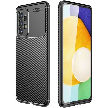 Mobigear Racing Samsung Galaxy A53 Hülle Flexibles TPU Backcover - Schwarz