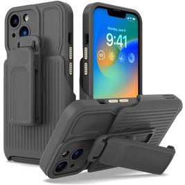Mobigear Explorer iPhone 14 Hülle Hardcase Backcover Stoßfest mit Ständer - Grau