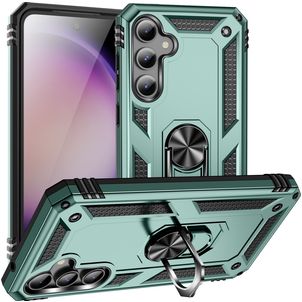 Mobigear Armor Ring Samsung Galaxy S23 FE Hülle Hardcase Backcover Stoßfest mit Ringhalter - Grün