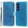 Mobigear Flowers Samsung Galaxy S26 FE Hülle Klapphülle Geldbörse - Blau