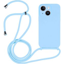 Mobigear Lanyard iPhone 14 Plus Silikon Handykette - Babyblau