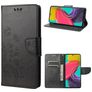 Mobigear Flowers Samsung Galaxy M53 Hülle Klapphülle Geldbörse - Schwarz