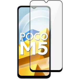 Mobigear Premium POCO M5 Panzerglas Gehärtetes Glas Displayschutz - Hüllenfreundlich - Schwarz