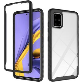 Mobigear Two-Layer Samsung Galaxy A51 Hülle Hardcase Backcover Stoßfest - Schwarz