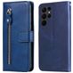 Mobigear Zipper Samsung Galaxy S23 Ultra Hülle Klapphülle Geldbörse - Blau