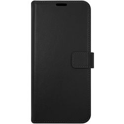 Valenta Gel Skin Samsung Galaxy A14 Hülle Echtes Leder Klapphülle Geldbörse - Schwarz