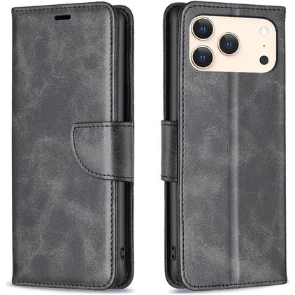 Mobigear Excellent iPhone 18 Pro Hülle Klapphülle Geldbörse - Schwarz