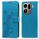 Mobigear Flowers OPPO Find X9 Pro Klapphülle Portemonnaie - Blau