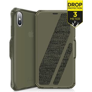 ITSkins SpectrumFolio iPhone XS Max Hülle Klapphülle - Kaki