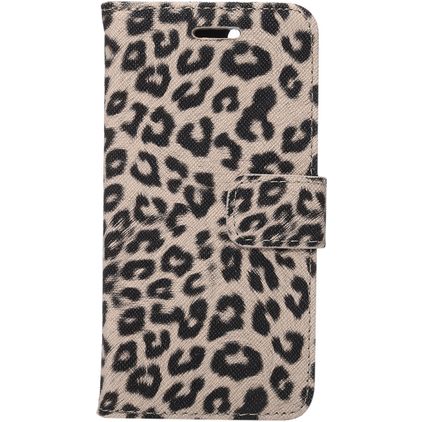 Mobigear Leopard iPhone SE (2020) Hülle Klapphülle Geldbörse - Braun