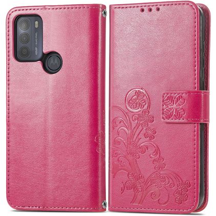 Mobigear Clover Motorola Moto G50 Klapphülle Portemonnaie - Pink