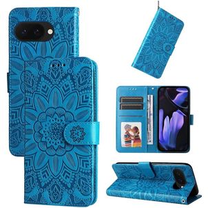 Mobigear Sunflower Google Pixel 9a Hülle Klapphülle Geldbörse - Blau