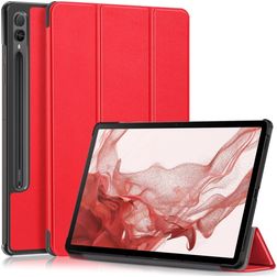 Mobigear Tri-Fold Samsung Galaxy Tab S9 Plus Klapphülle + Stylus-Halter - Rot