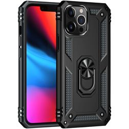 Mobigear Armor Ring iPhone 13 Pro Hülle Hardcase Backcover Stoßfest mit Ringhalter - Schwarz